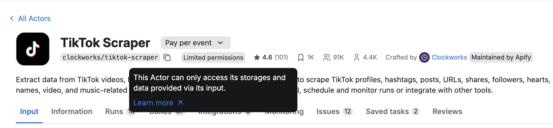 User experience for users viewing limited permission Actor in console